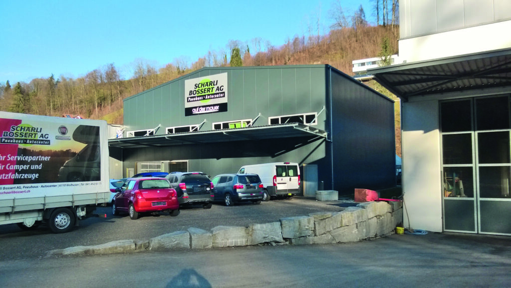 Neubau der Werkstatthalle und der Lagererweiterung Schärli Bossert.